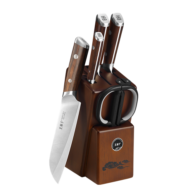 WMZ Kitchen Knife Set 50Cr Molybdenum Vanadium Steel Flow