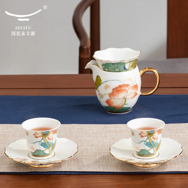 精美茶具推荐·Auratic 国瓷永丰源幸福和鸣12头茶具套装中式礼品套装