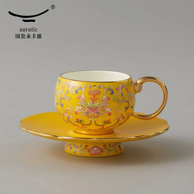 中国ブランド国瓷永丰源セット 美国茶咖具推荐·AURATIC 国瓷永丰源先生瓷新宫廷瓷17头珐琅彩茶咖具