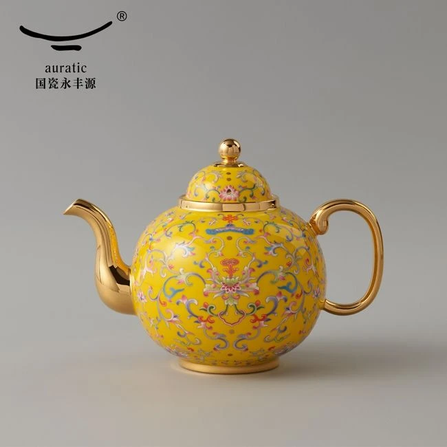 美国茶咖具推荐·AURATIC 国瓷永丰源先生瓷新宫廷瓷17头珐琅彩茶咖具