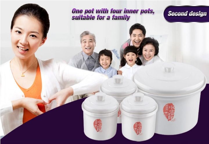 TONZE SMART ELECTRIC STEW POT DGD-18EG 1.8L WITH 4 CERAMIC INNER POTS